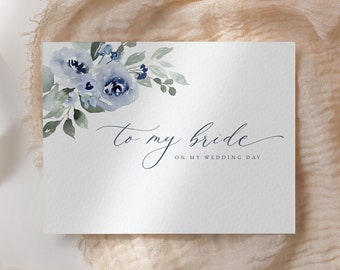To My Bride On my Wedding Day Card, Modern Minimalist To My Bride Card, Wedding Day Card to Bride, Instant Download, Editable Template 34