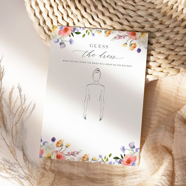 Guess The Dress, Bridal Shower Game Printable, Editable Template, Modern Minimalist Bridal Shower Games, Instant Download 23