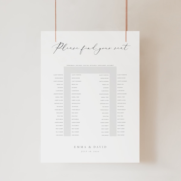 U Shaped Table Seating Plan Etsy