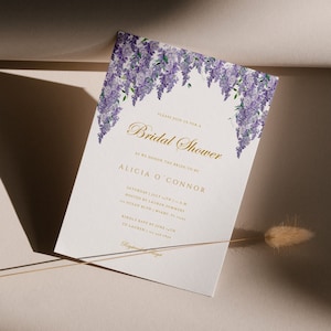 Wisteria Bridal Shower Invitation Template, Bridgerton Themed, Victorian Bridal Shower, Garden Bridal Shower Invite, Wisteria Invitation