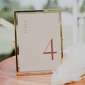 Table Numbers for Wedding, Burnt Orange Wedding, Table Numbers Template, Terracotta Table Numbers, Instant Download, Boho, Minimal Table, 42