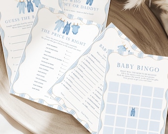 Blue Jean Baby Baby Shower Games Bundle - Denim Theme (Instant Download)