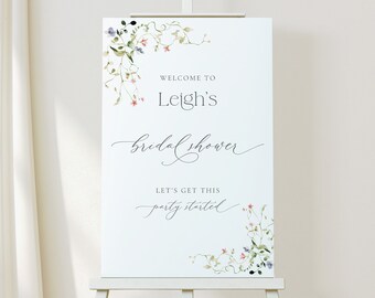 Wildflower Bridal Shower Welcome Sign: Botanical Floral (Printable)
