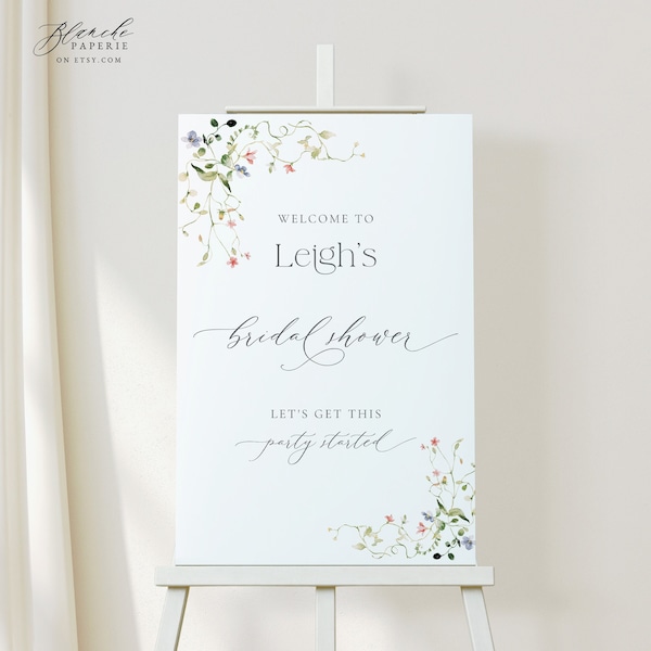 Wildflower Floral Bridal Shower Welcome Sign, Whimsical Botanical Floral Printable Bridal Shower, Bridal Party Welcome Sign, Hen Party 65