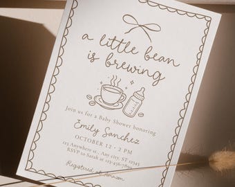Coffee Baby Shower Invitation (little bean is brewing)