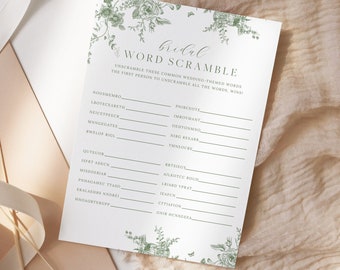 Braut Wort Buchstaben, Brautdusche Buchstaben, druckbares Spiel, druckbares Brautpuzzle, sofortiger Download, druckbare Wort Buchstaben 26