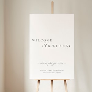 Elegant Welcome Sign Template, Modern Minimalist Wedding Welcome Sign, Black White Welcome To Our Wedding Sign, Printable Welcome Poster 49