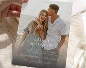 Photo Wedding Invitation, Elegant Invitation Template, Modern Minimalist, Printable Wedding Invitation With Photo, Add Own Photo 49
