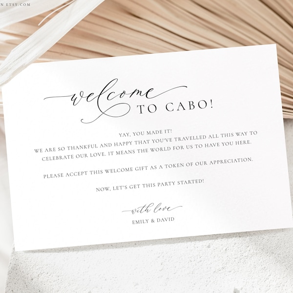Destination Wedding Welcome Note Template, Elegant Wedding Welcome Gift, Minimalist Wedding Welcome Card, Wedding Weekend Welcome Note 49