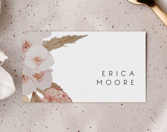 Guest Names and Table numbers included on Printable Customized Blue Orchid Wedding Escort Cards Escort Cards Seating Cards Printable