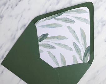 eucalyptus envelope liner template diy greenery envelope liner etsy