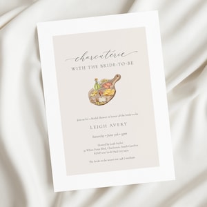 Charcuterie with the Bride to Be, Charcuterie Bridal Shower Invitation Template, Printable Wine and Cheese Party Invite,Instant Download 49