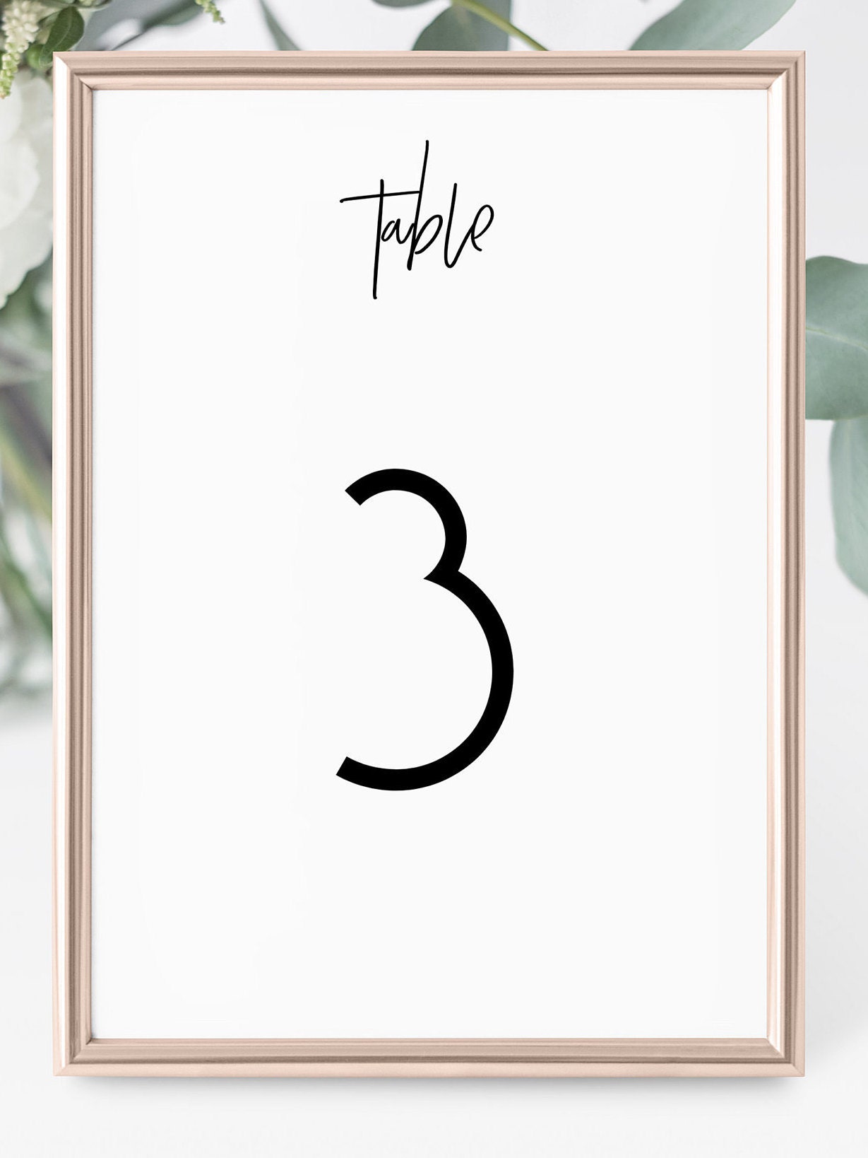 Table Number Template Printable Wedding Table Number Sign | Etsy