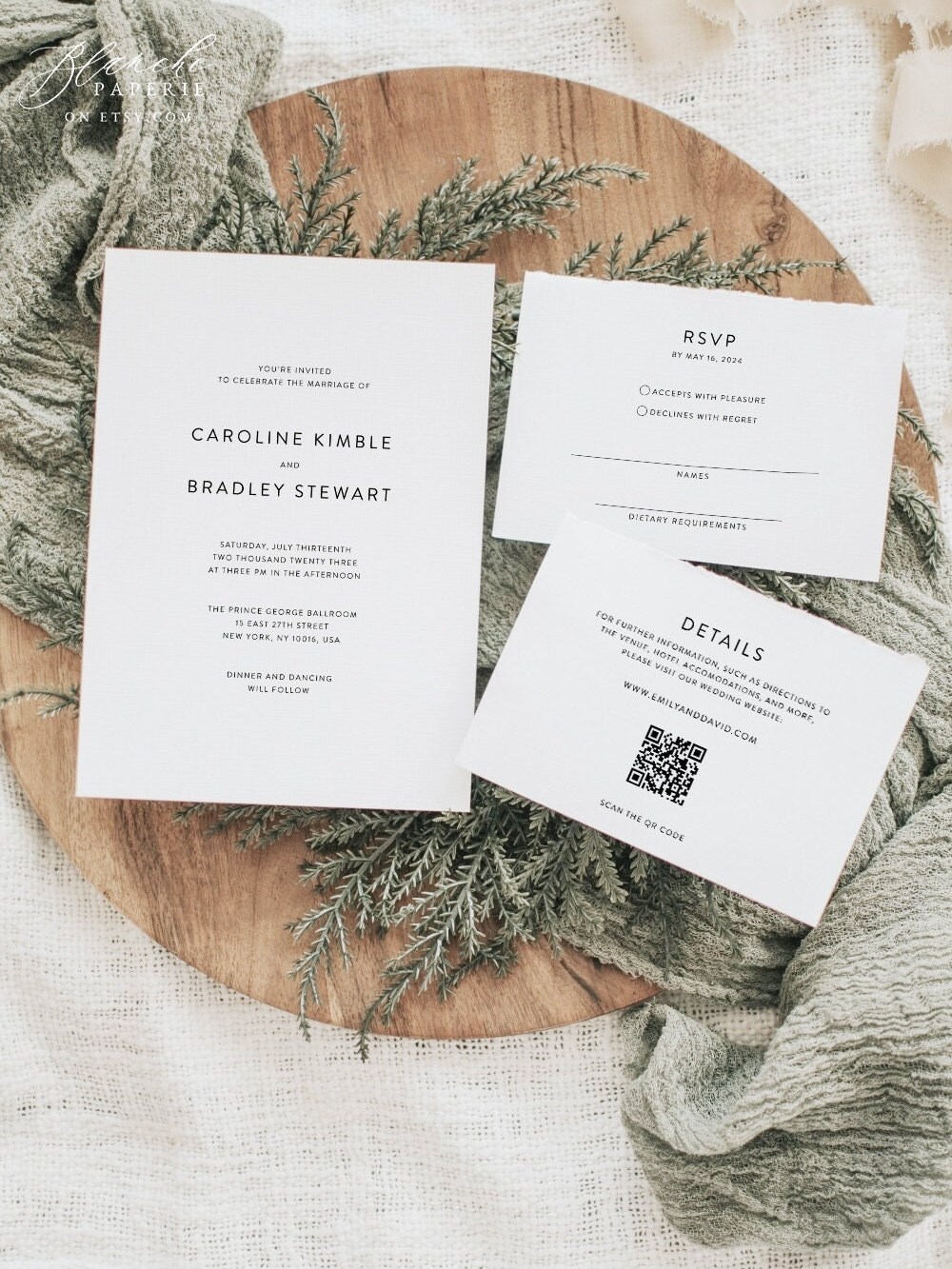 Printable Wedding Invitation Set Editable Wedding Template - Etsy