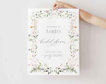Wildflower Bridal Shower Welcome Sign: Botanical Floral (18x24" Printable) 65