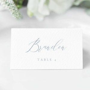 Editable Place Cards, Dusty Blue, Wedding Place Cards, Name Cards, Escort Cards, Place Cards Flat Folded, Editable Template, Instant 31