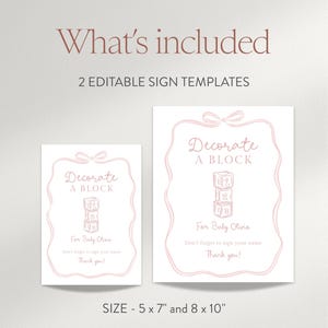 Cartello decorativo Pink Coquette per baby shower con fiocco da bambina (Download immediato) immagine 5