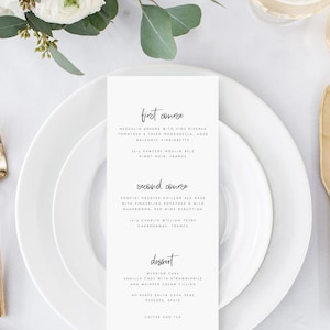 Modern Wedding Menu Template Minimalist Wedding Menu Editable Wedding Menu DIY Black and White Menu Printable Instant Download Templett 13