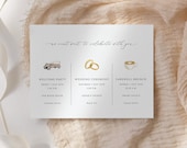 Minimalist Wedding Weekend Itinerary, Printable Weekend Schedule of Events, Wedding Welcome Note Itinerary, Editable Wedding Itinerary