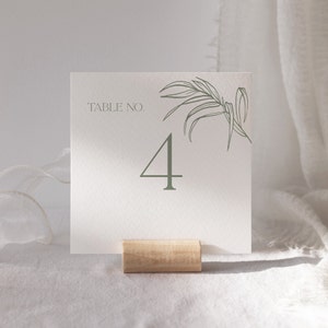Palm Table Number, Sage Green, Printable Template, Beach Wedding Table Number, Frawn Wedding Table Number, Palm Leaf, Instant Download 06