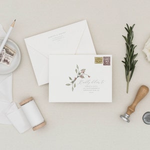 Floral Envelope Template, Envelope Addressing Printable, Wedding Address Template, Instant Download, Editable, Templett, Return Address 39
