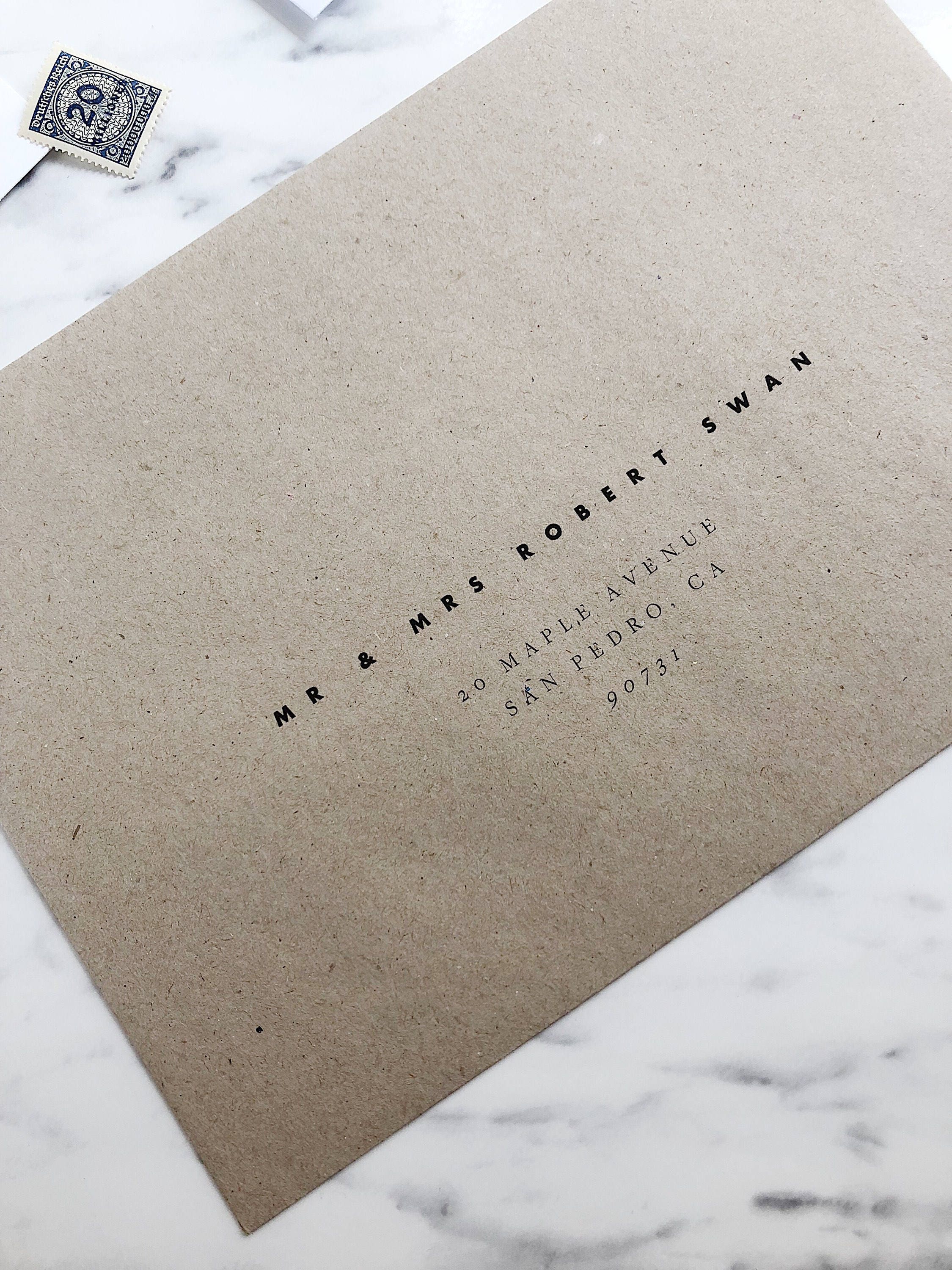 Printable Envelope Template Modern Simple Minimalist Envelope Etsy