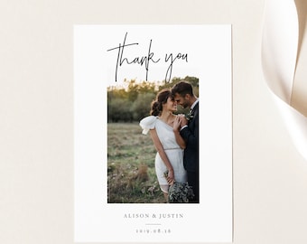 Wedding Thank You Cards With Photo Wedding Thank You Notes Template Own Photo Thank You Card Printable Thank You Card Modern Thank You 09