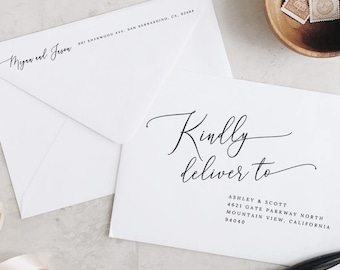 Printable Envelope Address Template Modern Calligraphy Wedding Envelope Address PDF Editable Address Templett Addressing Template DIY