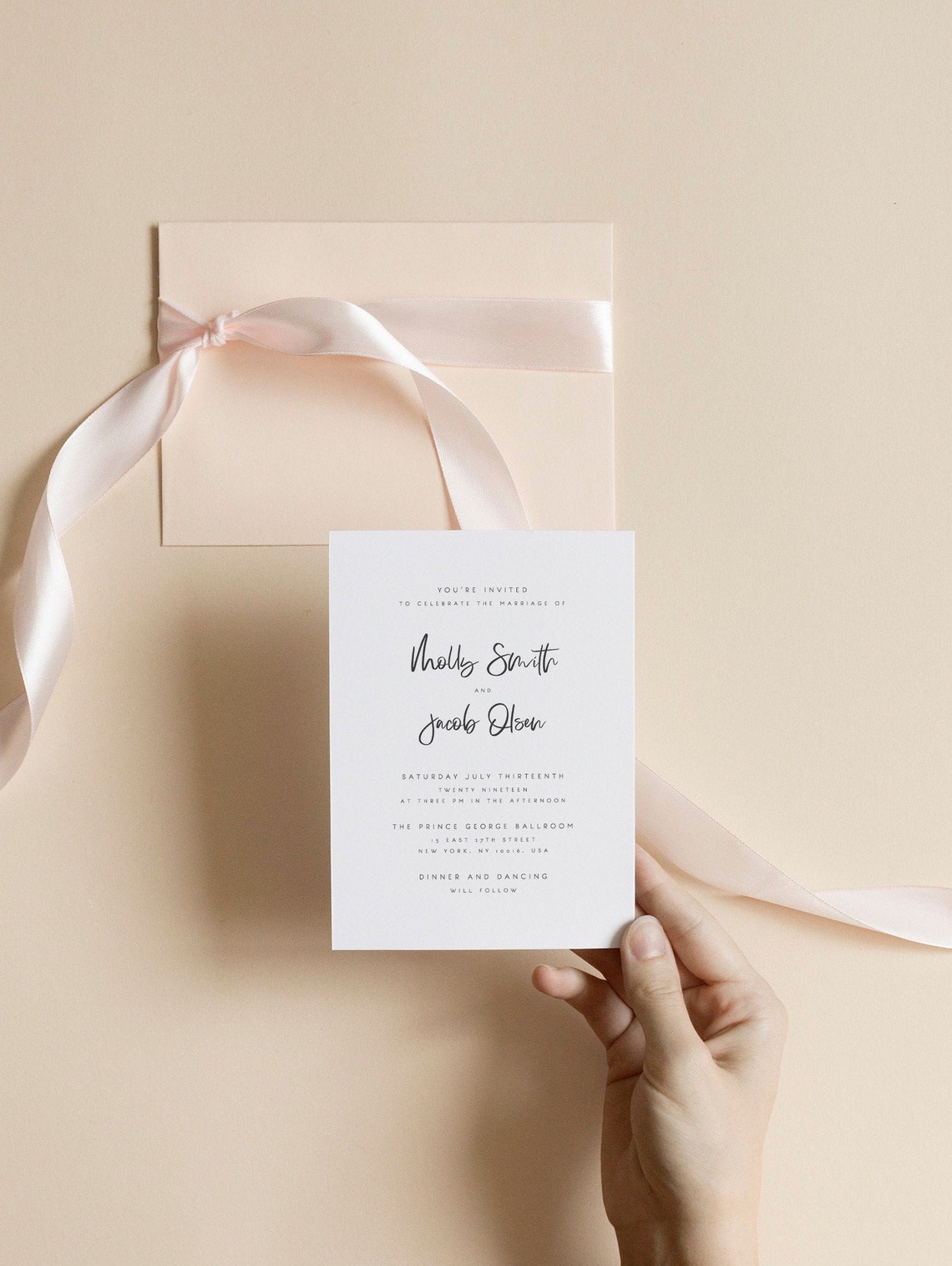 Print at Home Wedding Invitation Template DIY Editable Wedding Etsy