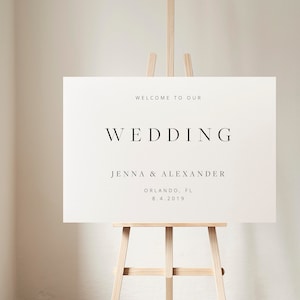 Welcome to our Wedding Sign Template Landscape Horizontal Printable Welcome Wedding Sign Wedding Welcome Sign Instant Download