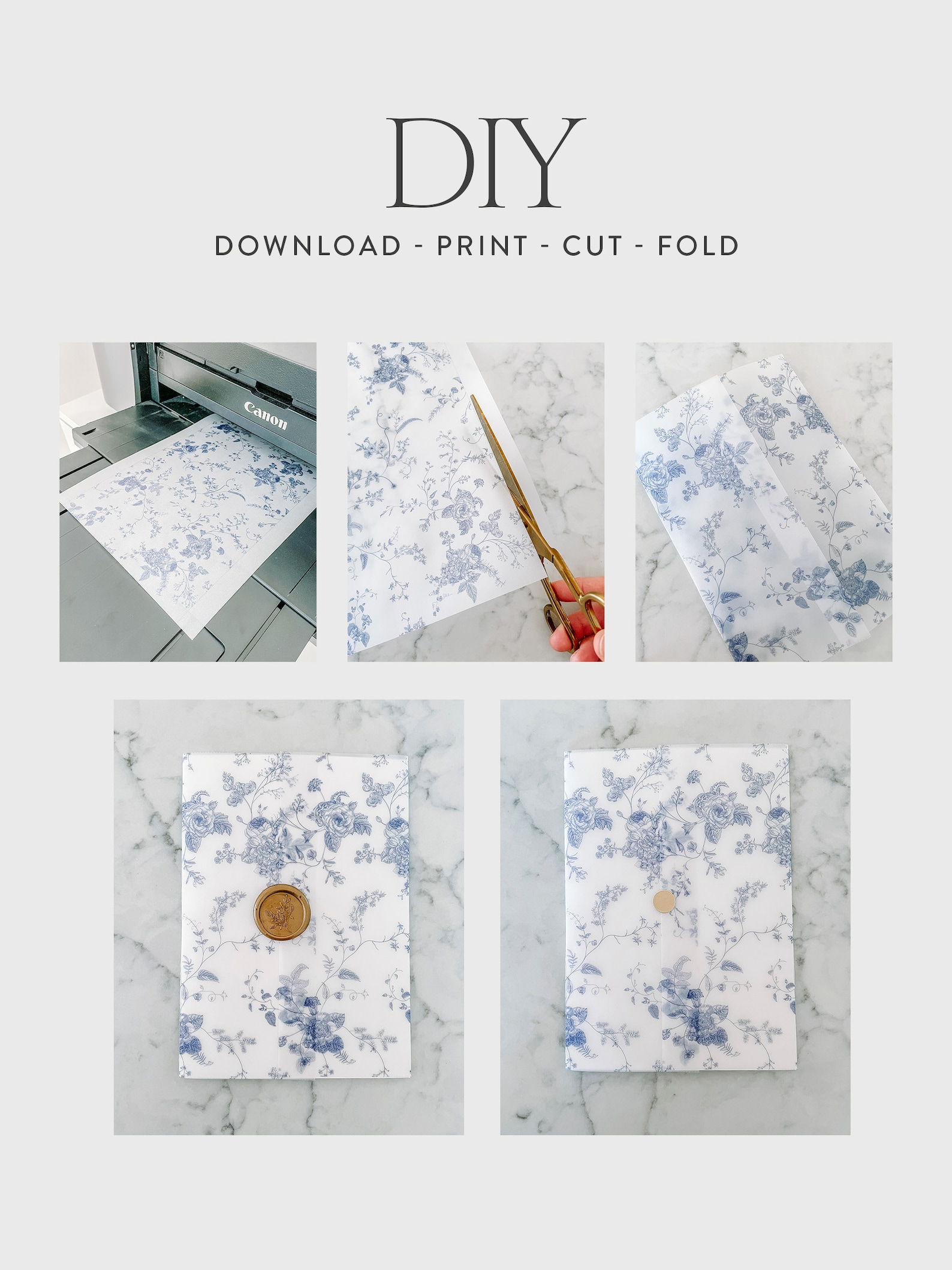 Printable Vellum Wrap Vellum Jacket Printable DIY Vellum Etsy