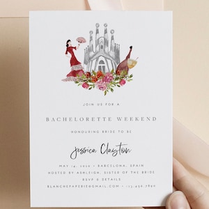 Barcelona Bachelorette Invitation Spain Editable Bachelorette Template Bachelorette Weekend Itinerary Printable Hen Party Spanish Theme
