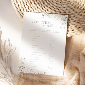 The Price Is Right Game Template, Wildflower Price is Right Game, Bridal Shower Game, Baby Shower Game, Printable The Price is Right 65