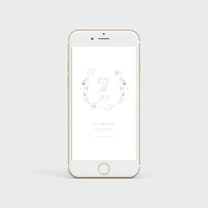 Text Message Save the Date Template, Boho Save Date, Electronic Save the Date Evite, Wildflower, IPhone Save the Date, Editable Template 20