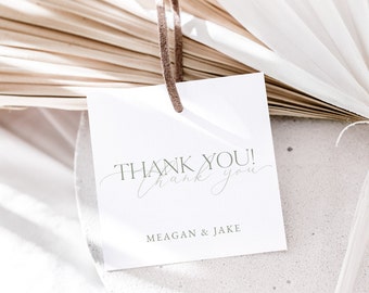 Thank You Tag Printable, Minimal Wedding Gift Tag Template, Custom Wedding Thank You Tag, Gift Tags for Wedding, Favor Thank You Note 06