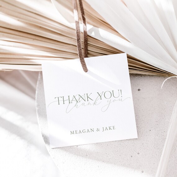 Thank You Tag Printable Minimal Wedding Gift Tag Template | Etsy