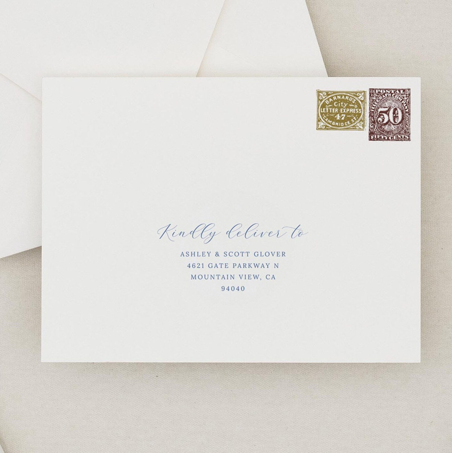 Blue Victorian Floral Wedding Envelope Template (DIY Printable) 43 - Etsy