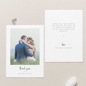 Wedding Thank You Cards With Photo Wedding Thank You Notes Template Own Photo Thank You Card Printable Thank You Card Modern Thank You 13