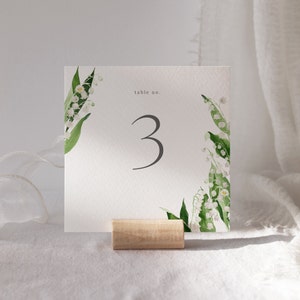 Numero di tavolo mughetto, numero di tavolo stampabile, modello modificabile, numero di tavolo matrimonio, cartello di tavolo matrimonio, download immediato 16