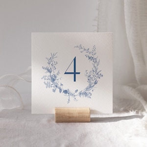 Número de mesa floral vintage, azul marino, plantilla imprimible, número de mesa de boda, número de mesa de boda, Templett, descarga instantánea 43