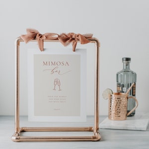 Boho Mimosa Bar Sign, Bridal Shower Mimosa Sign, Wedding Mimosa Bar, Bubbly Bar, Wedding Sign Template, Minimalist Wedding Brunch Sign 57