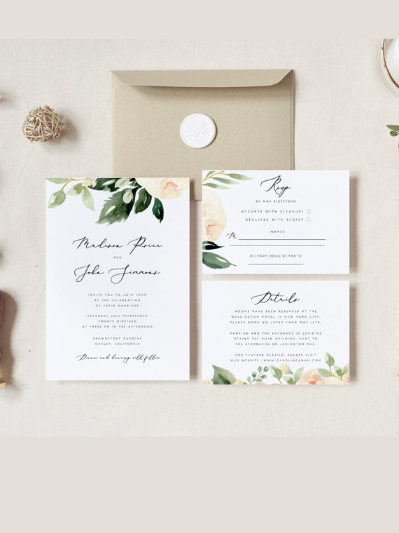 greenery wedding invitation set template blush floral printable wedding invitation suite diy templett pdf instant download editable pdf 01 wedding template