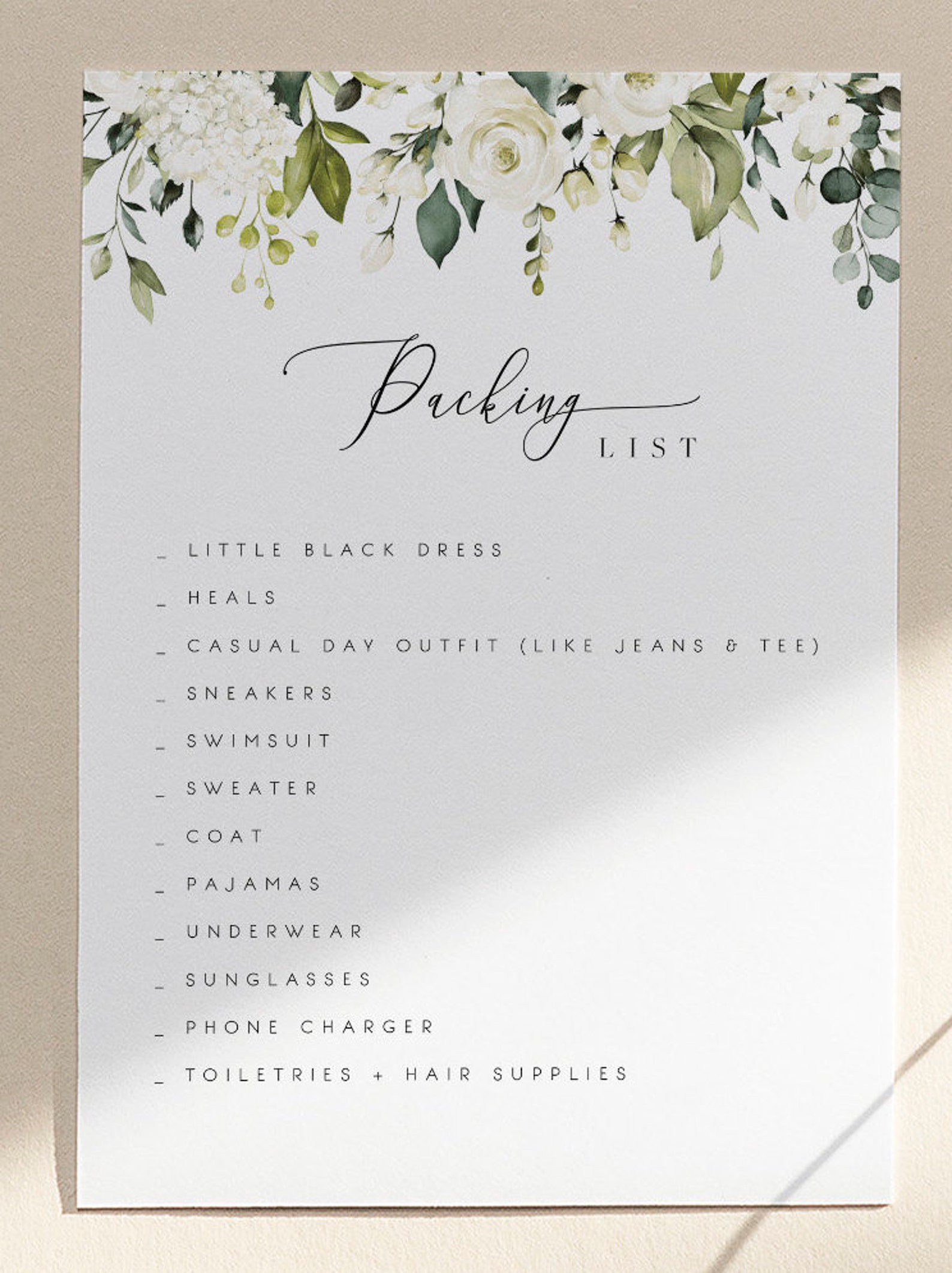 Bachelorette Packing List Template Printable Packing List Etsy