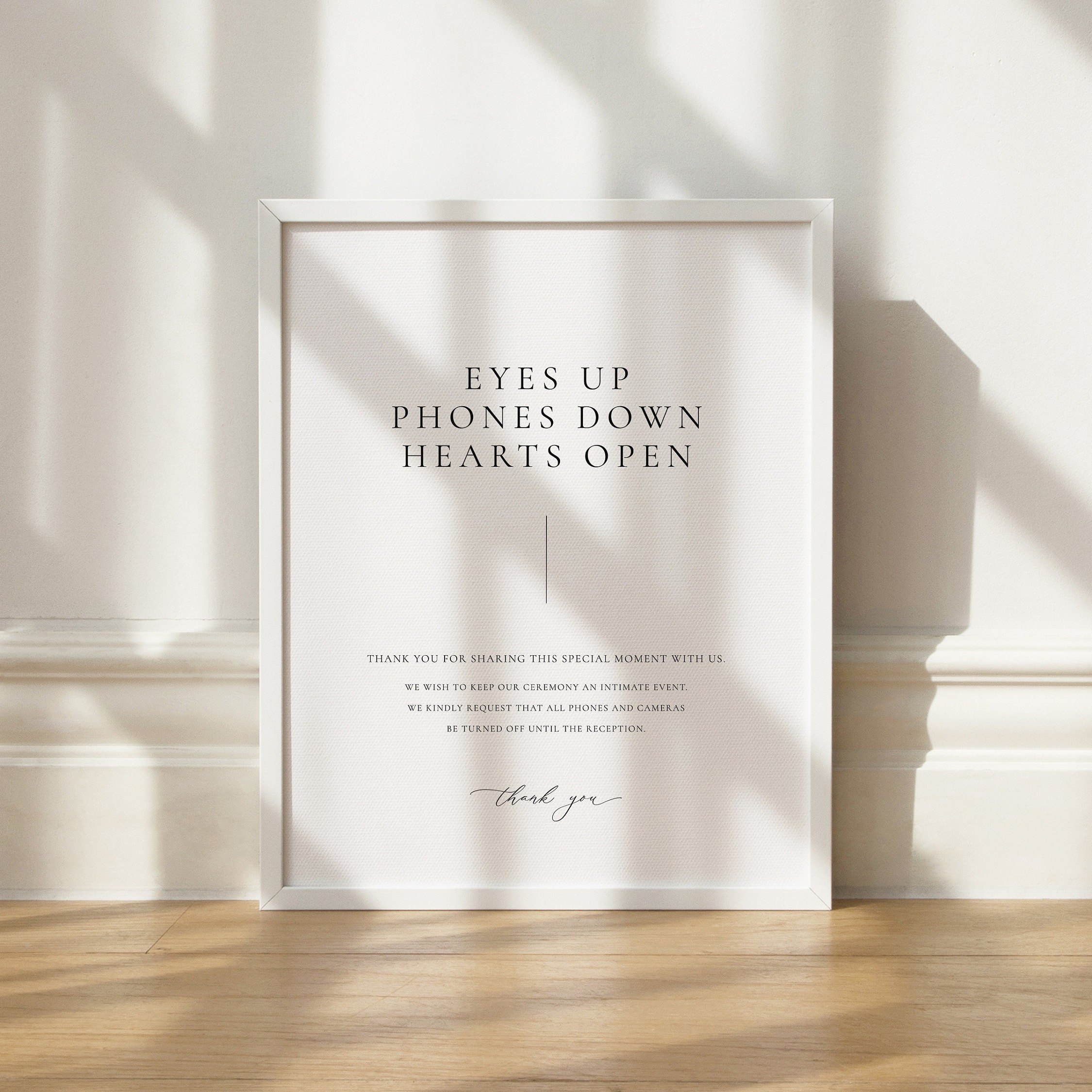 Unplugged Sign Eyes up Phones Down Hearts Open Elegant Etsy