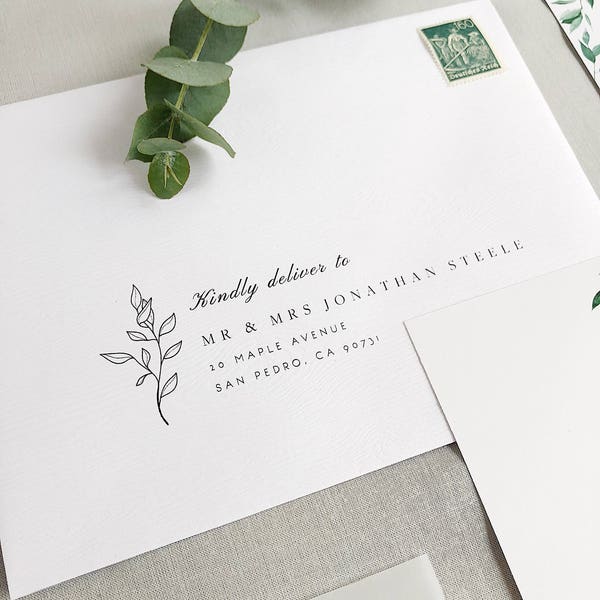 Printable Envelope Addressing DIY Wedding Envelope Addressing Template Printable Wedding Envelope Template Leaf Envelope Reply A7 envelope