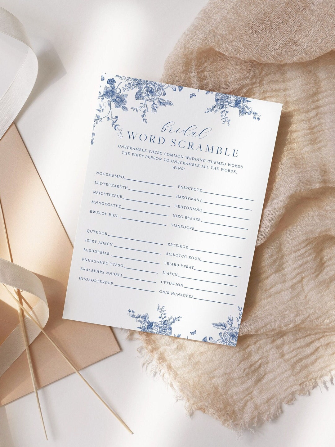 Bridal Word Scramble, Bridal Shower Word Scramble, Printable Game ...