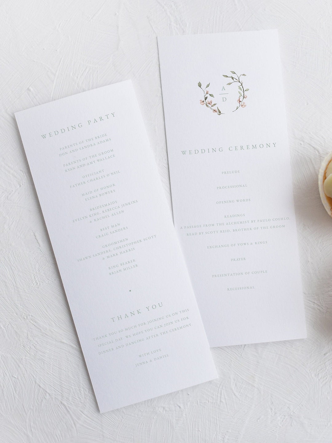 Wedding Ceremony Program Template Wedding Program Printable Clean