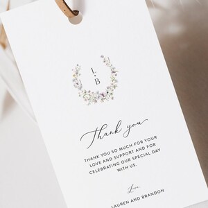 Floral Wreath Favor Tag Template, Printable Wildflower Gift Tag ...