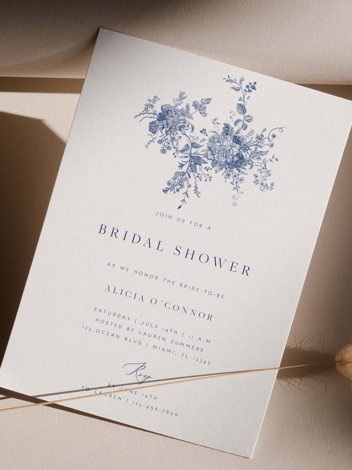 Bridal Shower Invitation Template Garden Wedding Botanical image 2