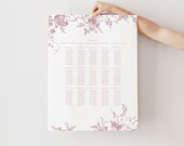 Dusty Pink Floral Wedding Seating Chart, Printable Seating Plan (Instant Download)